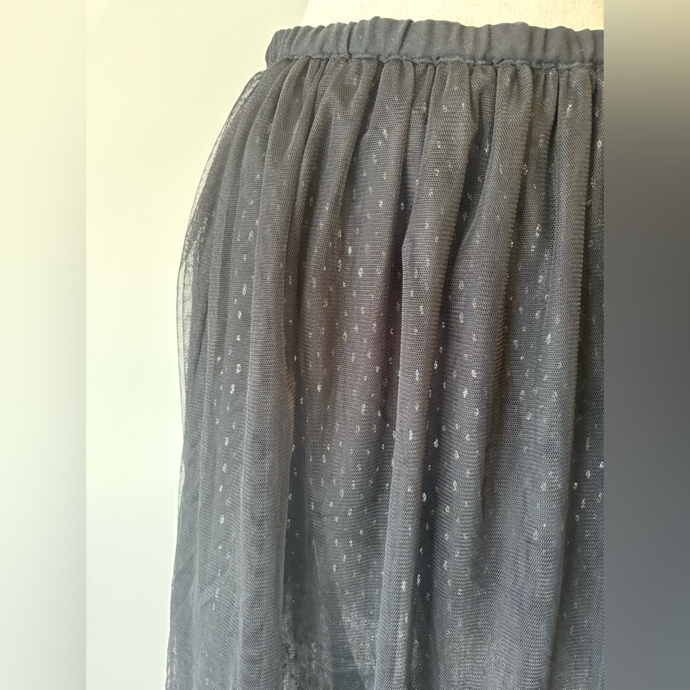 Mango Black Tulle Skirt with Silver Detail – Size Medium - Picture 2 of 9